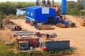 Scrap metal dealer in an industrial zone on the river bank Pregolya in Kaliningrad